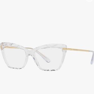 Dolce and Gabbana Crystal Clear Optical EyeGlasses Cat Eye